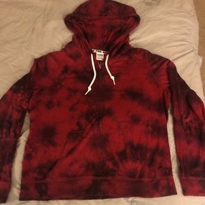 VS red tie dye zip up